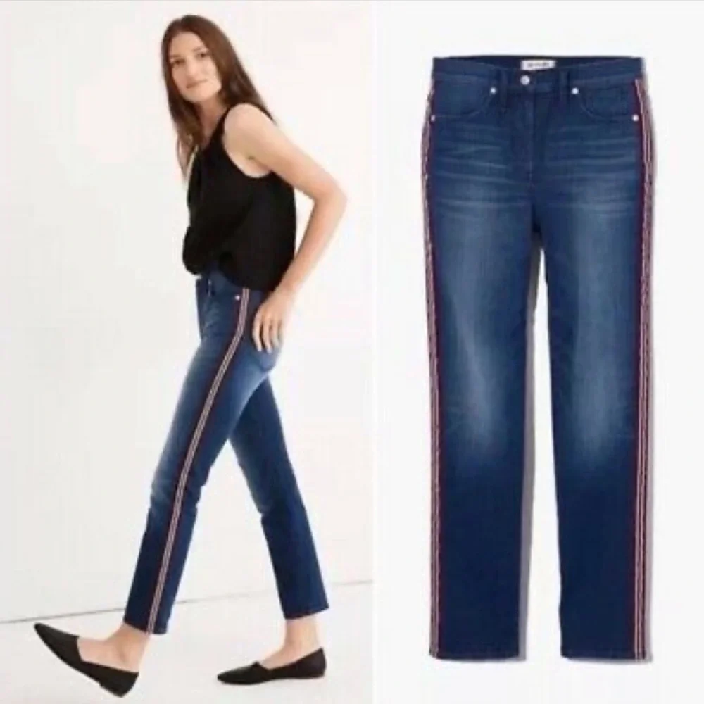 Madewell Stovepipe Jeans: Ribbon Tux Stripe Edition